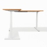 Estructura de la Mesa de escritorio elevable en ángulo PRISMA en haya