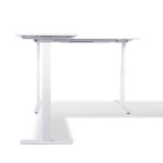 Vista general de la estructura de la Mesa de escritorio elevable en ángulo PRISMA blanca