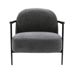 Vista frontal del sillón para sala de espera Agathe gris