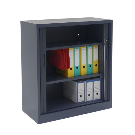 Armario metálico de persiana Alt. 100 cm ARCH antracita abierto vista general