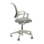 Vista de perfil de la silla de oficina HARPO blanca