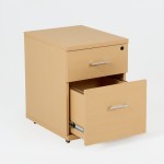Cajonera de madera LUDY con ruedas, 1 cajón + 1 cajón para carpetas colgantes
