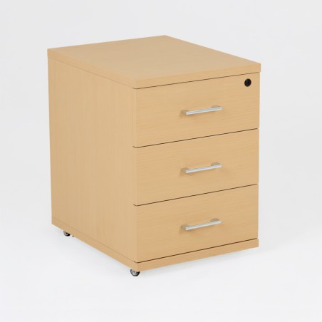Cajonera de madera con ruedas LUDY, 3 cajones