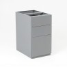 Cajonera para escritorio CUB de metal con 3 cajones P.60 cm abierta
